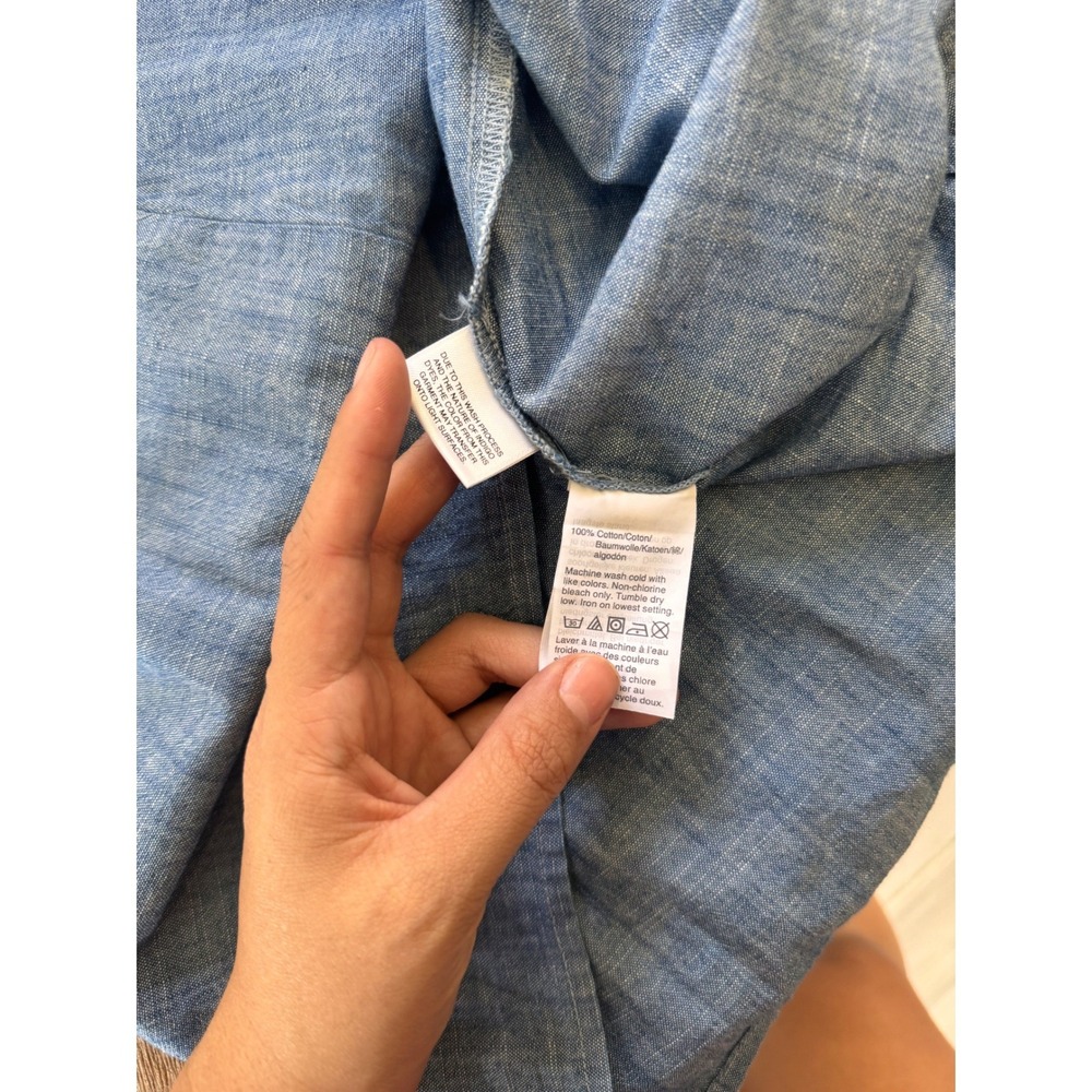 NWT J.Crew Chambray Button-Front Square Neck Fit & Flare A-Line Dress Blue SZ8 - Picture 7 of 7